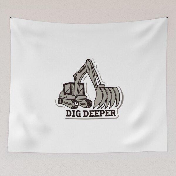 Item preview, Dig Deeper - Minimalist Backhoe Line Art designed and sold by NiftyWrx.
