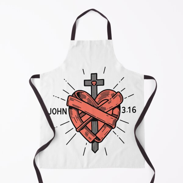 Item preview, John 3:16 - Christian Masculine Cross and Heart Design designed and sold by HahaHandlesHub.