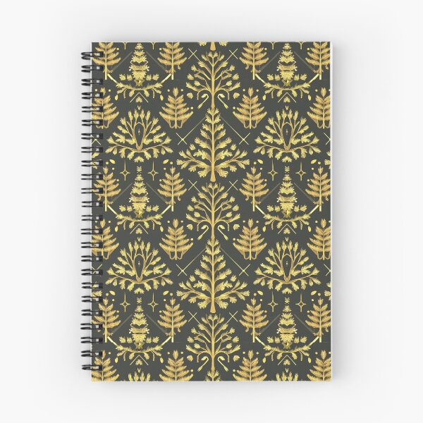 Item preview, Gold Leafs pattern on a black background designed and sold by Tajdi.