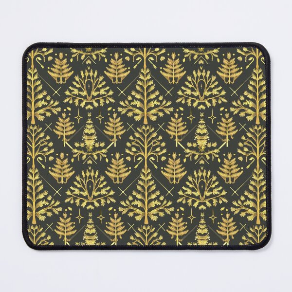 Item preview, Gold Leafs pattern on a black background designed and sold by Tajdi.