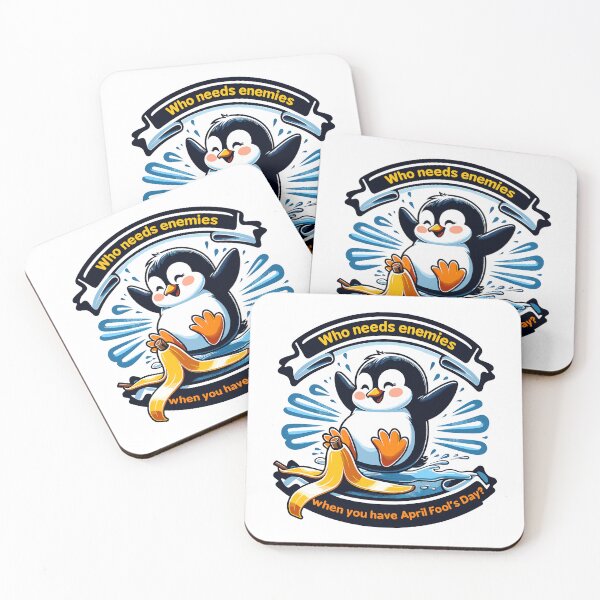 Item preview, Who needs enemies when you have April Fool's Day?-Penguin skating with a banana designed and sold by toobel.