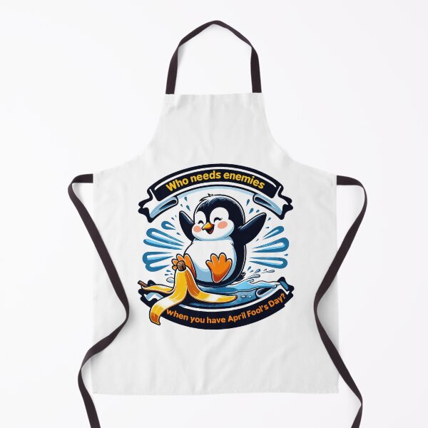 Item preview, Who needs enemies when you have April Fool's Day?-Penguin skating with a banana designed and sold by toobel.