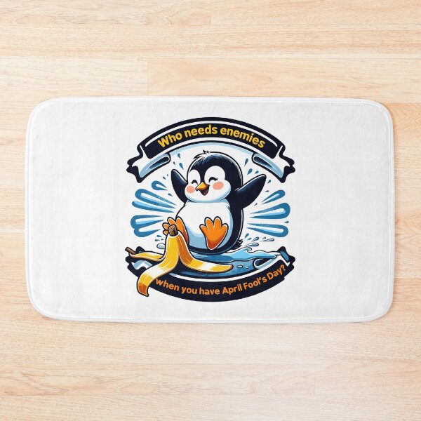 Item preview, Who needs enemies when you have April Fool's Day?-Penguin skating with a banana designed and sold by toobel.