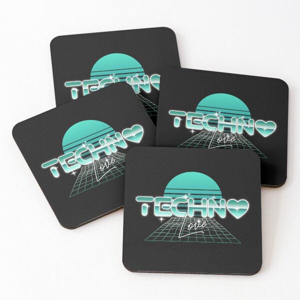 Item preview, TECHNO  - Synthwave Heart Grid (Teal)  designed and sold by Discothreadz.