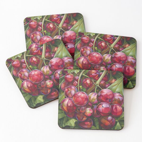 Item preview, Cubist Vineyard: A Mosaic of Purple and Green designed and sold by unimuse.