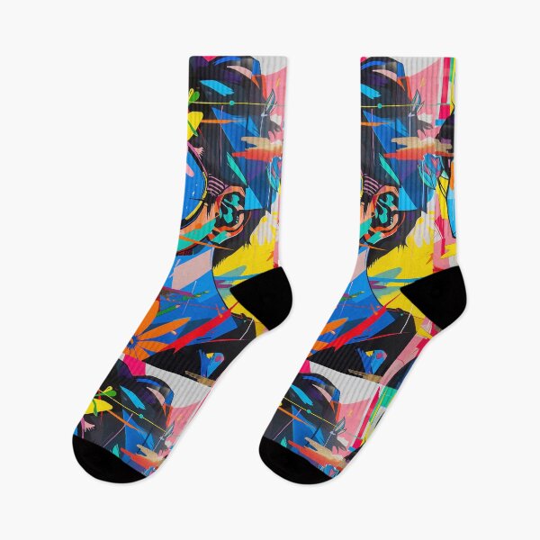 Item preview, Futuristic Pop Art Goggle Boy: A Burst of Color and Energy designed and sold by 33wolvesdesigns.