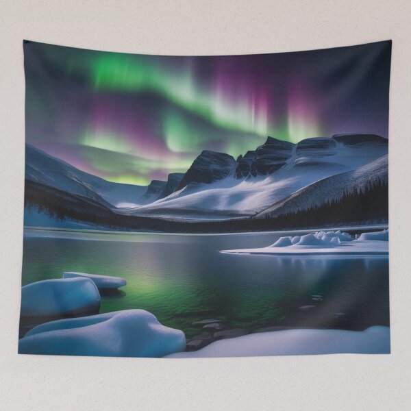 Item preview, Northern Lights Over Winter Lake designed and sold by PhrozenPhotos.