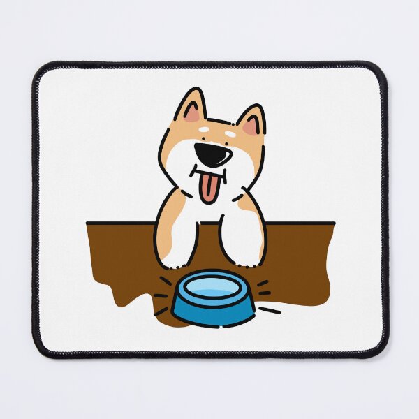 Item preview, funny hungry corgi - blue bowl designed and sold by EmeraldLily101.