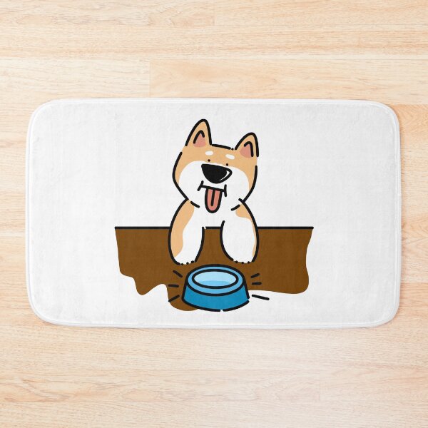 Item preview, funny hungry corgi - blue bowl designed and sold by EmeraldLily101.