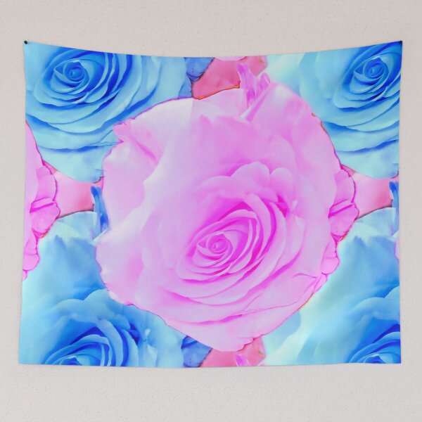 Item preview, Stunning Pink Blue Roses Photography designed and sold by Victoria Rose.