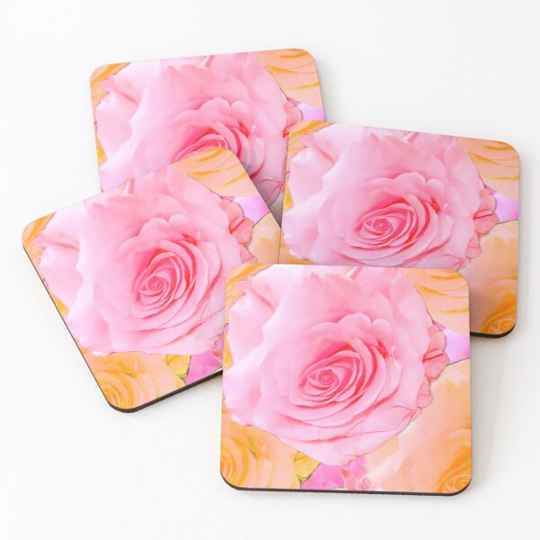 Item preview, Stunning Pink Yellow Orange Roses Photography designed and sold by Victoria Rose.