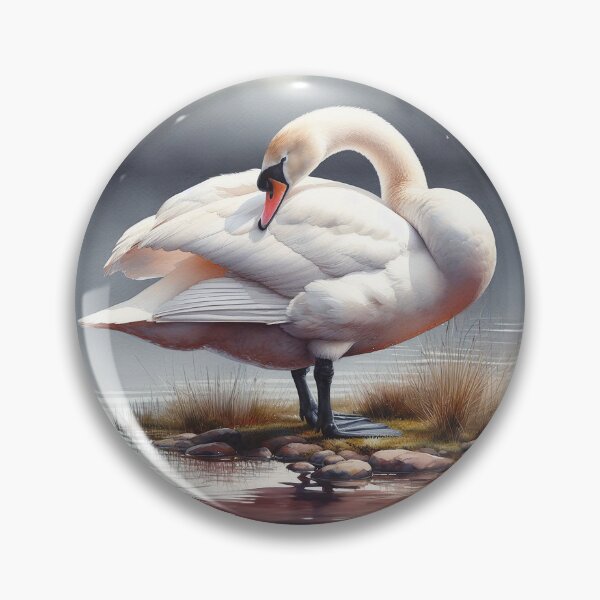 Item preview, Elegance in Motion: A Mute Swan Preening Its Feathers designed and sold by The Digital Compass.