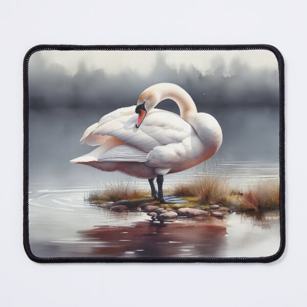 Item preview, Elegance in Motion: A Mute Swan Preening Its Feathers designed and sold by The Digital Compass.