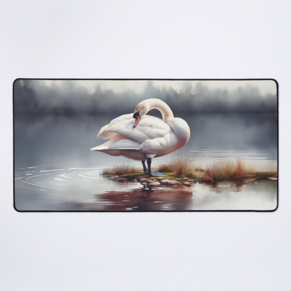 Item preview, Elegance in Motion: A Mute Swan Preening Its Feathers designed and sold by The Digital Compass.