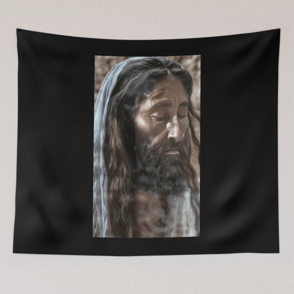 Item preview, Illuminated Holy Contemplation A Nighttime Jesus Portrait designed and sold by MarcelBaron.