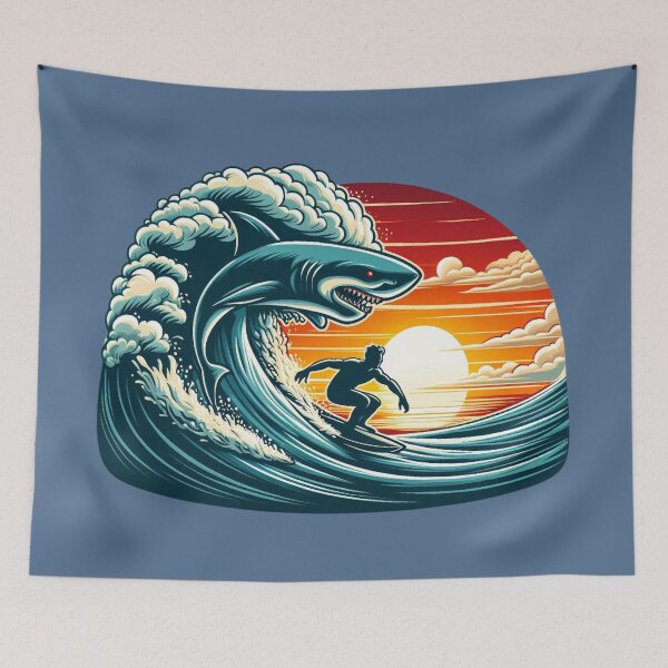 Item preview, Surfer Shark designed and sold by Myra365Art.