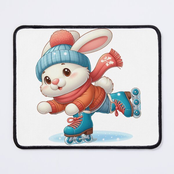 Item preview, cartoon rabbit wearing winter clothes is playing roller skates designed and sold by MzulhilmiZam.