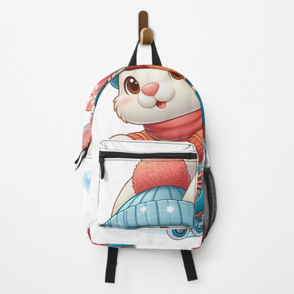 Item preview, cartoon rabbit wearing winter clothes is playing roller skates designed and sold by MzulhilmiZam.