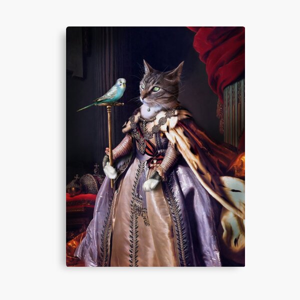 Cat and Budgie Portrait - Big Cat and Cyril Canvas Print