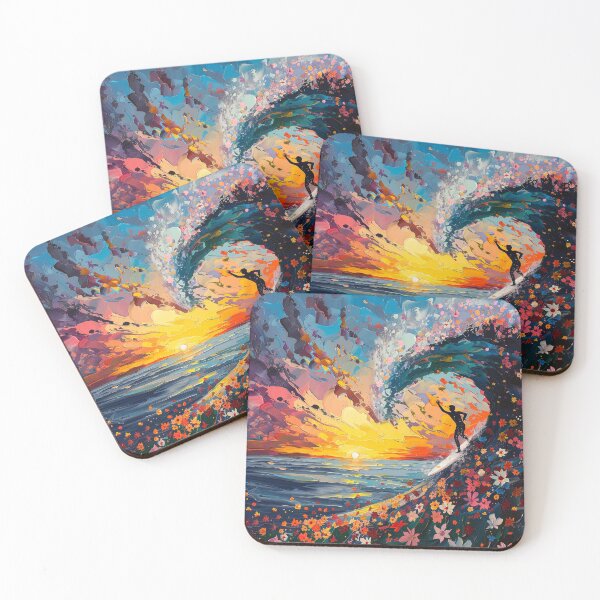 Item preview, Flowers Surfers Waves Sea designed and sold by FlowersColorful.