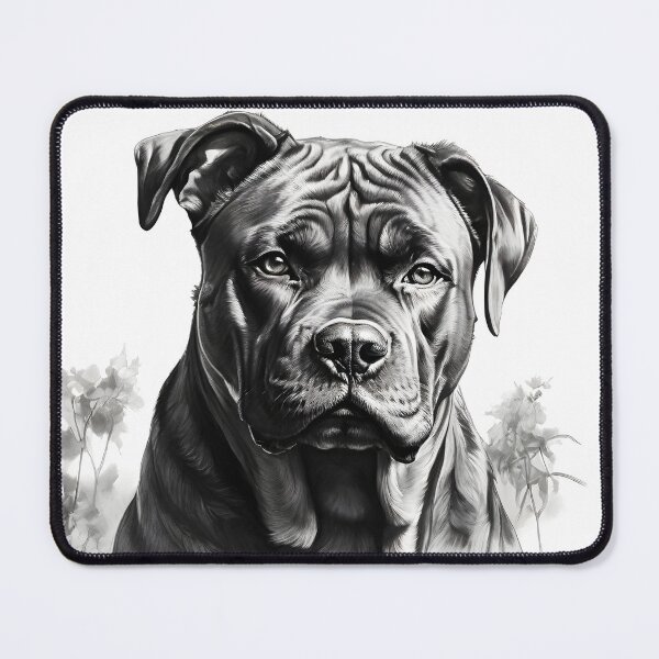 Item preview, Black and white Cane Corso pencil drawing designed and sold by Pencil-Art.