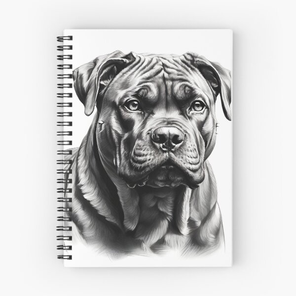 Item preview, Black and white Cane Corso pencil drawing designed and sold by Pencil-Art.