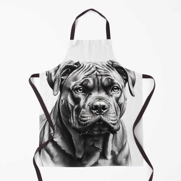 Item preview, Black and white Cane Corso pencil drawing designed and sold by Pencil-Art.