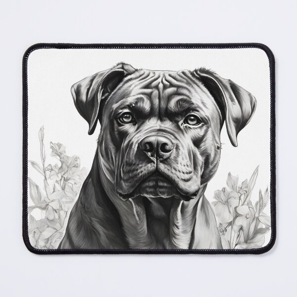 Item preview, Black and white Cane Corso pencil drawing designed and sold by Pencil-Art.