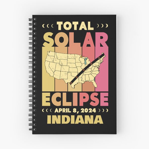 Item preview, Indiana Total Solar Eclipse with MAP - in Sun Hues 2024 April 8 designed and sold by EmeraldeaArt.