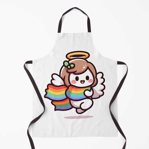 Item preview, Kawaii Pleasant Angel With A Rainbow Scarf designed and sold by CanvasCutie.