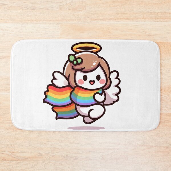 Item preview, Kawaii Pleasant Angel With A Rainbow Scarf designed and sold by CanvasCutie.