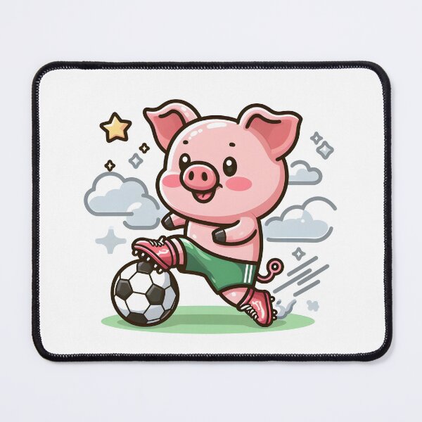 Item preview, Kawaii Pig Playing Soccer designed and sold by CanvasCutie.