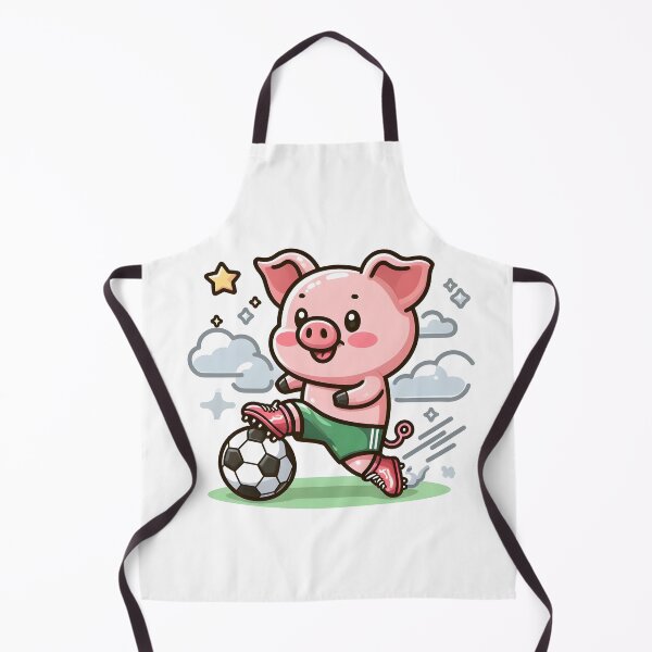 Item preview, Kawaii Pig Playing Soccer designed and sold by CanvasCutie.