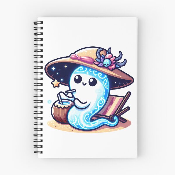Item preview, Kawaii Luminous Banshee With Beach Hat Sipping A Coconut Drink On The Beach designed and sold by CanvasCutie.