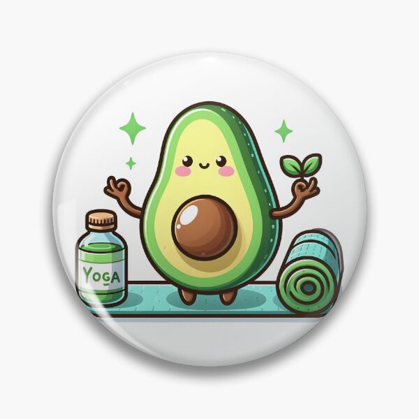 Item preview, Kawaii Avocado With A Yoga Mat designed and sold by CanvasCutie.