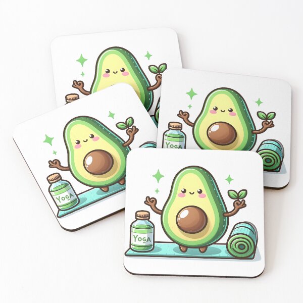 Item preview, Kawaii Avocado With A Yoga Mat designed and sold by CanvasCutie.