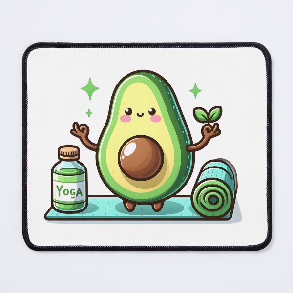Item preview, Kawaii Avocado With A Yoga Mat designed and sold by CanvasCutie.