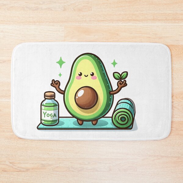 Item preview, Kawaii Avocado With A Yoga Mat designed and sold by CanvasCutie.