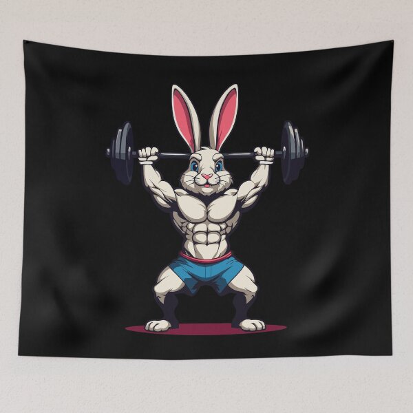 Item preview, Easter Bunny Body Building Animal Funny Workout designed and sold by LuminOrb.