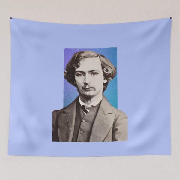 Item preview, English Poet Algernon Charles Swinburne - blue - illustration  designed and sold by Litstoy.