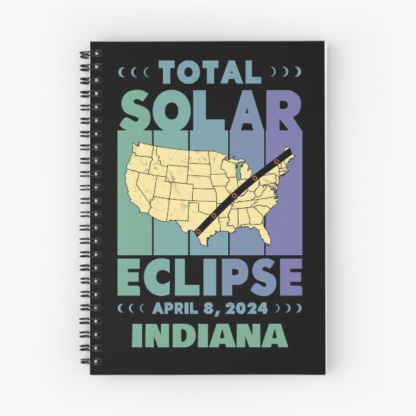 Item preview, Indiana Total Solar Eclipse with MAP - in Green and Blue Hues 2024 April 8 designed and sold by EmeraldeaArt.
