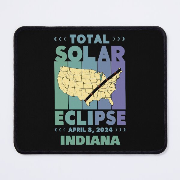 Item preview, Indiana Total Solar Eclipse with MAP - in Green and Blue Hues 2024 April 8 designed and sold by EmeraldeaArt.
