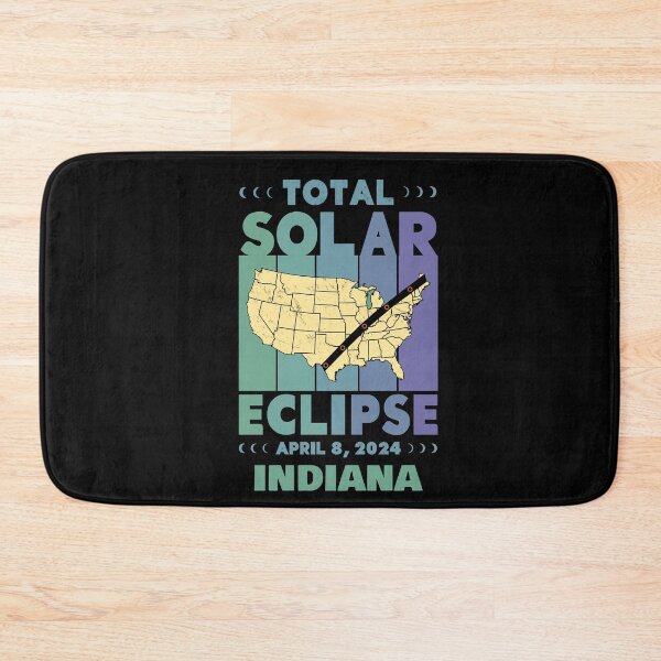Item preview, Indiana Total Solar Eclipse with MAP - in Green and Blue Hues 2024 April 8 designed and sold by EmeraldeaArt.