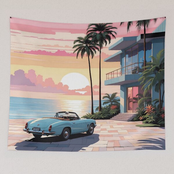 Item preview, Twilight Serenity: Vintage Charm Along the Seaside Vista designed and sold by ArtComixHaven.
