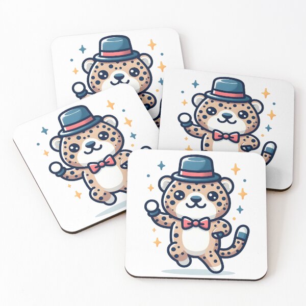 Item preview, Kawaii Jaguar With Bow Tie And Top Hat designed and sold by CanvasCutie.