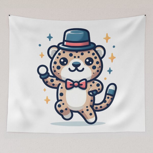 Item preview, Kawaii Jaguar With Bow Tie And Top Hat designed and sold by CanvasCutie.