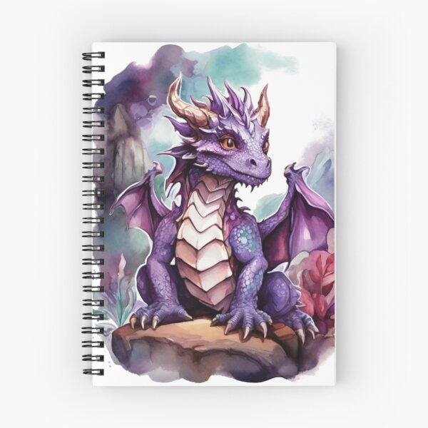 Item preview,  a friendly purple dragon on a stone designed and sold by Rose Design & Photos.