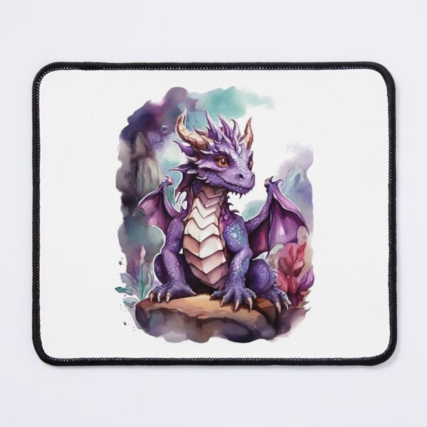 Item preview,  a friendly purple dragon on a stone designed and sold by Rose Design & Photos.