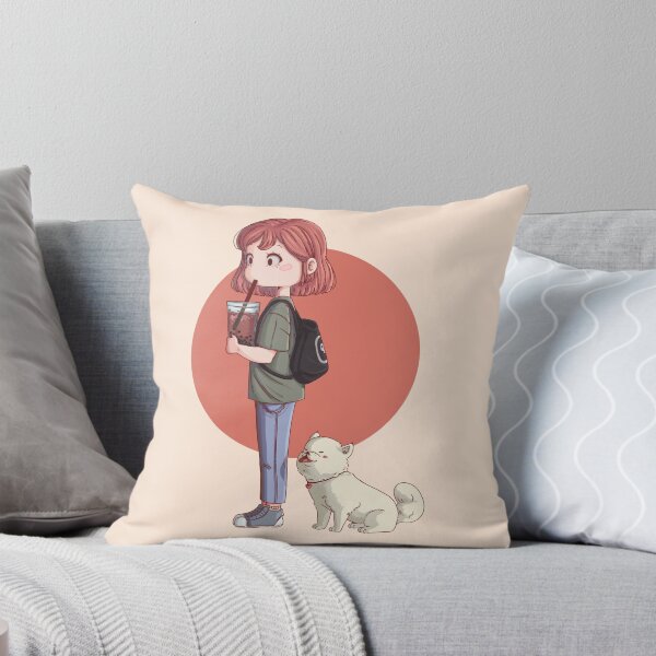 Item preview, Cute girl drinking bubble tea with her dog designed and sold by Valentine Delavaux.