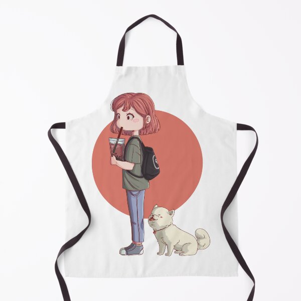 Item preview, Cute girl drinking bubble tea with her dog designed and sold by Valentine Delavaux.